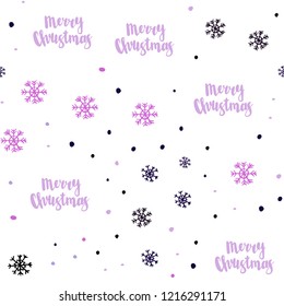 Light Pink, Blue vector seamless template with ice snowflakes. Shining colorful illustration with snow in christmas style. Design for textile, fabric, wallpapers.
