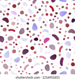 Light Pink, Blue vector seamless layout with circle spots. Blurred bubbles on abstract backdrop with colorful gradient. Design for textile, fabric, wallpapers.