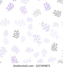Light Pink, Blue vector seamless doodle pattern with branches. Colorful illustration in doodle style with leaves, branches. Design for wallpaper, fabric makers.
