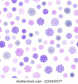 Light Pink, Blue vector seamless pattern with christmas snowflakes. Decorative shining illustration with snow on abstract template. Pattern for design of window blinds, curtains.