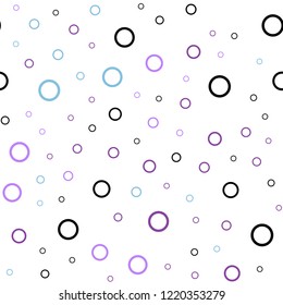 Light Pink, Blue vector seamless cover with spots. Blurred bubbles on abstract background with colorful gradient. Pattern can be used for beautiful websites.