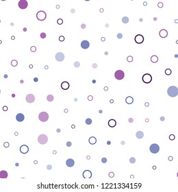 Light Pink, Blue vector seamless layout with circle shapes. Illustration with set of shining colorful abstract circles. Template for business cards, websites.
