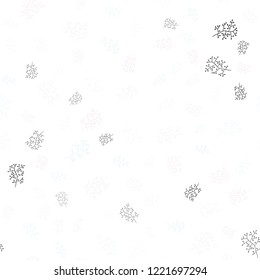 Light Pink, Blue vector seamless doodle backdrop with leaves, branches. Creative illustration in blurred style with leaves, branches. Pattern for design of fabric, wallpapers.