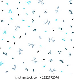 Light Pink, Blue vector seamless elegant pattern with leaves. Brand new colored illustration in blurry style with leaves. Trendy design for wallpaper, fabric makers.