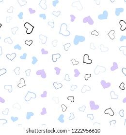 Light Pink, Blue vector seamless layout with sweet hearts. Illustration with hearts in love concept for valentine's day. Pattern can be used for valentine's ad, booklets.