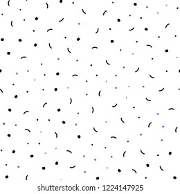 Light Pink, Blue vector seamless template with circles, triangles. Abstract illustration with colorful discs and triangles. Pattern for trendy fabric, wallpapers.
