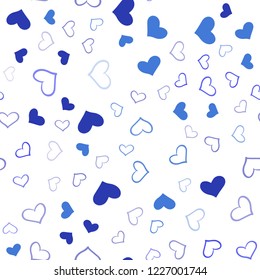 Light Pink, Blue vector seamless layout with sweet hearts. Beautiful colored illustration with hearts in celebration style. Pattern for marriage gifts, congratulations.