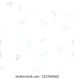 Light Pink, Blue vector seamless background with 40 % signs of sales. Abstract illustration with colorful gradient symbols of sales. Template for season sales, shopping ads.