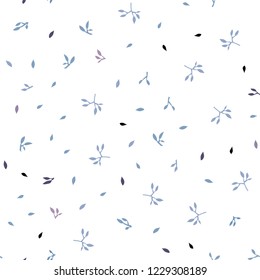 Light Pink, Blue vector seamless elegant wallpaper with leaves. Doodle illustration of leaves in Origami style with gradient. Pattern for trendy fabric, wallpapers.