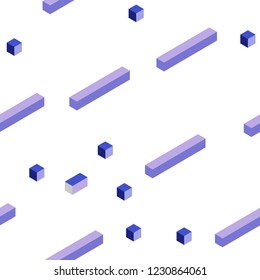 Light Pink, Blue vector seamless, isometric cover in polygonal style. Modern abstract illustration with colorful rectangles. Pattern for trendy fabric, wallpapers.