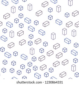 Light Pink, Blue vector seamless, isometric background with rectangles. Abstract gradient illustration with rectangles. Texture for window blinds, curtains.