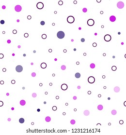 Light Pink, Blue vector seamless backdrop with dots. Glitter abstract illustration with blurred drops of rain. Pattern for trendy fabric, wallpapers.
