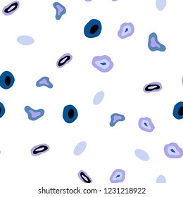 Light Pink, Blue vector seamless layout with circle shapes. Blurred decorative design in abstract style with bubbles. Pattern for trendy fabric, wallpapers.