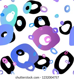 Light Pink, Blue vector seamless background with bubbles. Blurred decorative design in abstract style with bubbles. Pattern for design of window blinds, curtains.