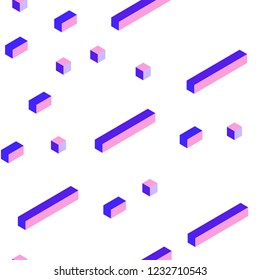 Light Pink, Blue vector seamless, isometric cover in polygonal style. Abstract gradient illustration with rectangles. Design for wallpaper, fabric makers.