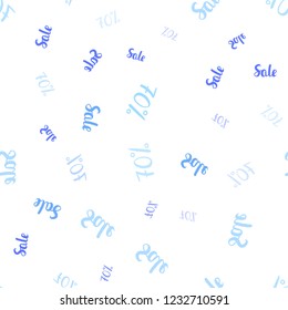 Light Pink, Blue vector seamless pattern with 70 percentage signs. Abstract illustration with colorful gradient symbols of sales. Design for business ads, commercials.