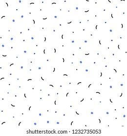 Light Pink, Blue vector seamless layout with circles, lines. Glitter abstract illustration with connection of triangle structure. Design for textile, fabric, wallpapers.