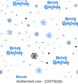 Light Pink, Blue vector seamless layout with bright snowflakes. Modern geometrical abstract illustration with snowflakes. Pattern for design of fabric, wallpapers.
