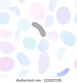 Light Pink, Blue vector seamless texture with disks. Glitter abstract illustration with blurred drops of rain. Design for textile, fabric, wallpapers.
