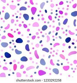 Light Pink, Blue vector seamless background with bubbles. Glitter abstract illustration with blurred drops of rain. Pattern for design of fabric, wallpapers.