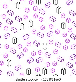 Light Pink, Blue vector seamless, isometric texture in rectangular style. Illustration with set of colorful rectangles. Pattern for design of fabric, wallpapers.