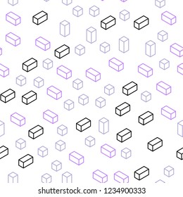 Light Pink, Blue vector seamless, isometric background with rectangles. Decorative design in abstract style with rectangles. Pattern for design of fabric, wallpapers.
