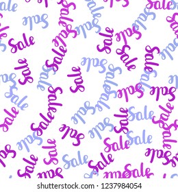 Light Pink, Blue vector seamless texture with selling prices 70, 90 %. Abstract illustration with colorful gradient symbols of sales. Backdrop for mega promotions, discounts.