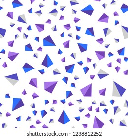 Light Pink, Blue vector seamless, isometric backdrop with lines, triangles. Triangles on abstract background with colorful gradient. Texture for window blinds, curtains.
