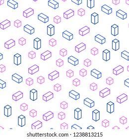 Light Pink, Blue vector seamless, isometric cover in polygonal style. Modern abstract illustration with colorful rectangles. Texture for window blinds, curtains.