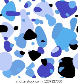 Light Pink, Blue vector seamless backdrop with dots. Blurred decorative design in abstract style with bubbles. Pattern for trendy fabric, wallpapers.