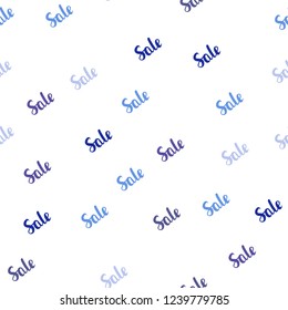 Light Pink, Blue vector seamless layout with discount words. Illustration with signs of sales on abstract template. Backdrop for super sales on Black Friday.