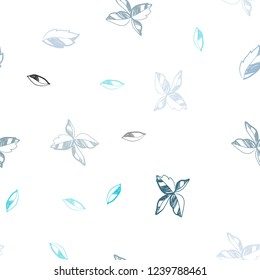 Light Pink, Blue vector seamless doodle background with leaves. New colorful illustration in doodle style with leaves. Trendy design for wallpaper, fabric makers.