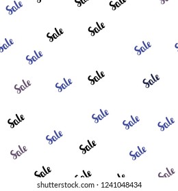 Light Pink, Blue vector seamless cover with symbols of sales. Illustration with signs of sales on abstract template. Design for business ads, commercials.