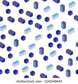 Light Pink, Blue vector seamless, isometric layout with lines, rectangles. Rectangles on abstract background with colorful gradient. Design for wallpaper, fabric makers.