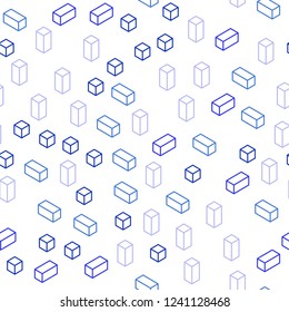 Light Pink, Blue vector seamless, isometric cover in polygonal style. Rectangles on abstract background with colorful gradient. Design for textile, fabric, wallpapers.