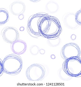 Light Pink, Blue vector seamless background with bubbles. Blurred bubbles on abstract background with colorful gradient. Design for textile, fabric, wallpapers.