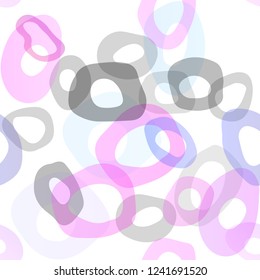 Light Pink, Blue vector seamless cover with circles. Blurred bubbles on abstract backdrop with colorful gradient. Pattern for design of fabric, wallpapers.