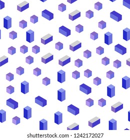 Light Pink, Blue vector seamless, isometric template with rhombus. Rectangles on abstract background with colorful gradient. Texture for window blinds, curtains.