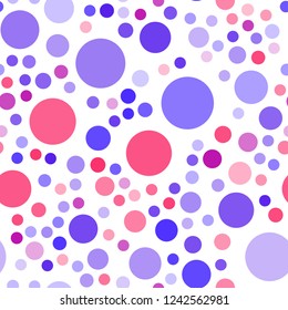 Light Pink, Blue vector seamless texture with disks. Glitter abstract illustration with blurred drops of rain. Pattern can be used for futuristic ad, booklets.