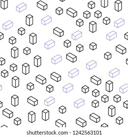 Light Pink, Blue vector seamless, isometric texture in rectangular style. Abstract gradient illustration with rectangles. Pattern for design of fabric, wallpapers.