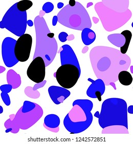 Light Pink, Blue vector seamless template with circles. Modern abstract illustration with colorful water drops. Pattern for trendy fabric, wallpapers.