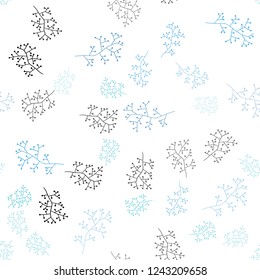 Light Pink, Blue vector seamless elegant template with branches. Shining colored illustration with leaves and branches. Texture for window blinds, curtains.
