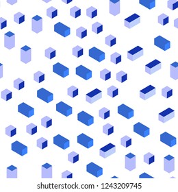 Light Pink, Blue vector seamless, isometric cover in polygonal style. Glitter abstract illustration with rectangular shapes. Template for business cards, websites.