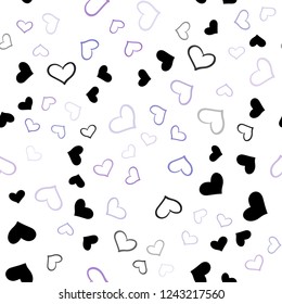 Light Pink, Blue vector seamless texture with lovely hearts. Beautiful colored illustration with hearts in celebration style. Beautiful design for your business advert of anniversary.