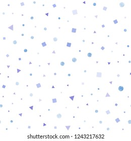 Light Pink, Blue vector seamless texture with poly style with circles, cubes. Abstract illustration with colorful dots, lines, cubes. Trendy design for wallpaper, fabric makers.
