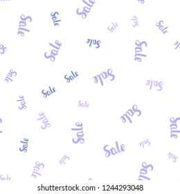 Light Pink, Blue vector seamless texture with selling simbols. Abstract illustration with colorful gradient symbols of sales. Backdrop for super sales on Black Friday.