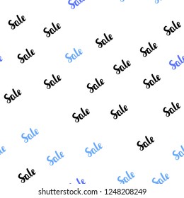 Light Pink, Blue vector seamless layout with discount words. Colored words of sales with gradient on white background. Design for business ads, commercials.