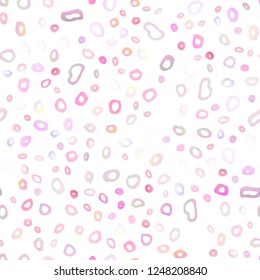 Light Pink, Blue vector seamless template with spots. Illustration with set of shining colorful abstract circles. Pattern for design of fabric, wallpapers.