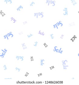 Light Pink, Blue vector seamless background with 30, 50, 70 % signs of sales. Colorful set of  percentage signs in simple style. Backdrop for ads, leaflets of Black Friday.
