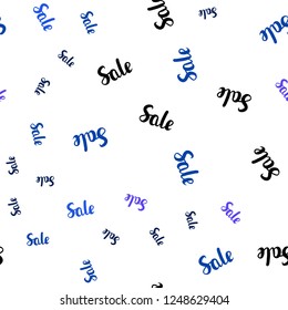 Light Pink, Blue vector seamless texture with selling simbols. Colorful set of  percentage signs in simple style. Backdrop for mega promotions, discounts.